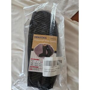 Hekedes Waterproof Shoe Covers Black Reusable Rain Boot Protectors SC001 Size M